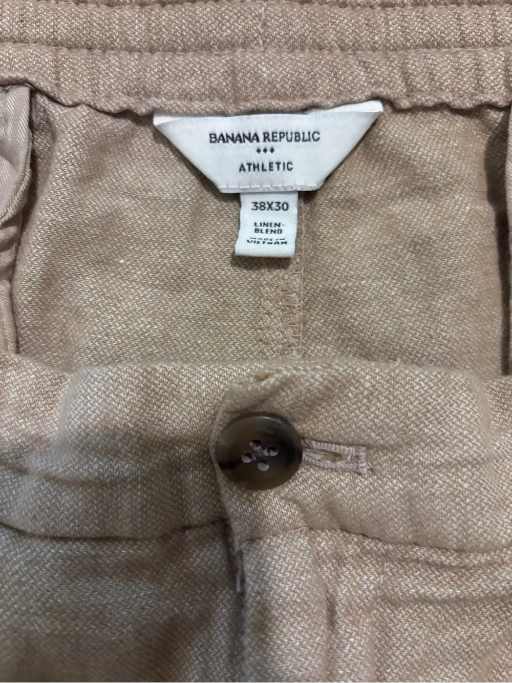Banana Republic Tan Linen-Blend Chinos